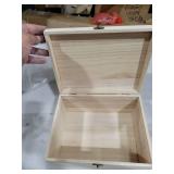 Unfinished Wood Box with Hinged Lid 1 Pack - 10.6\" x 7.6\" x 4.3\" Smooth Unpainted Wooden Storage Box for Crafts, Jewelry, DIY Painting, Gift Packaging - Lightweight & Warp-Resistant