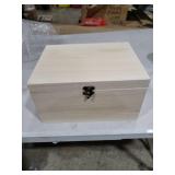 Unfinished Wood Box with Hinged Lid 1 Pack - 10.6\" x 7.6\" x 4.3\" Smooth Unpainted Wooden Storage Box for Crafts, Jewelry, DIY Painting, Gift Packaging - Lightweight & Warp-Resistant