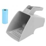 Cat Litter Scoop Multifunctional Hollow Lattice Design for Easy Cleaning Suitable for Pet Owners PP Material (Gray)
