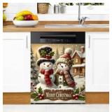 Christmas Dishwasher Magnet Cover Magnetic Sticker Decorative Refrigerator Wash Machine Magnet Cover Door Panels Home Cabinet Appliances Stickers