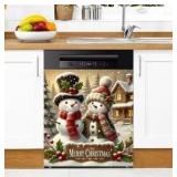 Christmas Dishwasher Magnet Cover Magnetic Sticker Decorative Refrigerator Wash Machine Magnet Cover Door Panels Home Cabinet Appliances Stickers