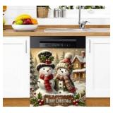 Christmas Dishwasher Magnet Cover Magnetic Sticker Decorative Refrigerator Wash Machine Magnet Cover Door Panels Home Cabinet Appliances Stickers