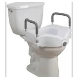 Drive Medical RTL12027RA 2-in-1 Raised Toilet Seat with Removable Padded Arms, Standard Seat