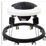 Quocdiog Baby Walker,Foldable Multi-Function Anti-Rollover Toddler Walker,Suitable for All Terrains for Babies Boys and Girls 6-18Months 9 Heights Adjustable(Black)