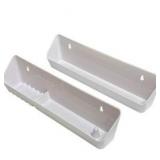 Bueyfolt 14\" Kitchen Sink Front Tip-Out Accessory Trays with Mounting Screws, White, 2 Pack (Conventional Open Tray and Accessory Tray with Ring Holder and Soap Dish) Hinges are Not Included