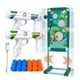 Gun Toy Gift for Boys Age of 4 5 6 7 8 9 10 10+ Years Old Kids Girls for Birthday with Moving Shooting Target 2 Blaster Gun and 18 Foam Balls Compatible with Nerf Guns (Dinosaur