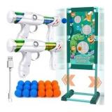 Gun Toy Gift for Boys Age of 4 5 6 7 8 9 10 10+ Years Old Kids Girls for Birthday with Moving Shooting Target 2 Blaster Gun and 18 Foam Balls Compatible with Nerf Guns (Dinosaur