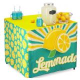 Lemonade Stand for Kids - Lemonade Tablecloth - Outdoor Lemonaid Table Cover - Outdoor Lemon Ade Sign for Folding Card Table
