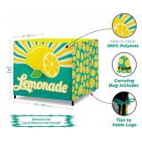 Lemonade Stand for Kids - Lemonade Tablecloth - Outdoor Lemonaid Table Cover - Outdoor Lemon Ade Sign for Folding Card Table