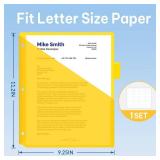 SUNEE 8 Tab Dividers with Pockets, Plastic Dividers for 3 Ring Binder, Subject Dividers with 2 Pockets, Binder Dividers for School Office Home Supplies, Multicolor, 1 Set