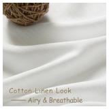 Off White Kitchen Curtains 30 Inch Length Back Tab Light Filtering Linen Blend Semi Sheer Short Cafe Curtains Modern Elegant Mini Drapes for Small Window Basement RV Laundry Camper 30x30