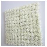 Artfen Mini Fake Rose Flower Heads 50pcs Mini Artificial Roses DIY Wedding Flowers Accessories Make Bridal Hair Clips Headbands Dress (Bottom add Gauze) Milk White