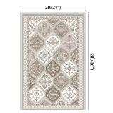 TTelephant 2x3 Washable Entryway Rugs, Soft Non-Slip Boho Moroccan Rug, Low-Pile Printed Indoor Throw Rugs for Entrance, Kitchen, Bedroom Bedside- Blush/Beige/Pink