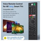 Voice Replacement Remote Control for Sony-Bravia-TVsï¼for All Sony 4K UHD LED LCD HD Smart TVs. 1-Year Warranty.