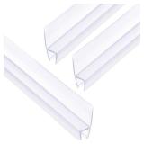 uxcell Shower Door Side Seal, H-Type Shower Door Sweep for 1/4\" Glass 78.5\" Long (15.7\" x 5 Pcs), 3 Section Segmented Frameless Glass Door Seal Strip, Stop Shower Leaks, Clear