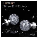2 Pack Silver Curtain Rods for Windows 28 to 48 Inch, 1