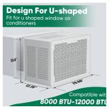 Plusluck Air Conditioner Covers for Outside: U Shaped Window Air Conditioner Cover, AC Mesh Cover for Outside Unit, 8000BTU, 12000BTU, Easy Air Flow, Anti-Leaf, Breathable, White, 20\" x12.2\" x13.4\"