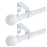 GXOACKJ 2 Pack White Curtain Rods for windows 32 to 62 inch, 5/8 inch Splicing Heavy Duty Metal Curtain Rod Set with Brackets