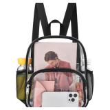 Busiuw Clear Backpack for Stadium Events Clear Backpack 12x12x6 with Front Pocket for Concert Sport Fashion Women Backpack Events Work Travel