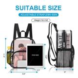 Busiuw Clear Backpack for Stadium Events Clear Backpack 12x12x6 with Front Pocket for Concert Sport Fashion Women Backpack Events Work Travel