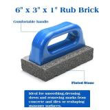 Wenqik 2 Pcs Rub Brick with Handle Concrete 20 Grit Masonry Tools Smoothing Cleaning Removing Marks Tool(Blue)