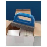 Wenqik 2 Pcs Rub Brick with Handle Concrete 20 Grit Masonry Tools Smoothing Cleaning Removing Marks Tool(Blue)