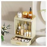 Delamu Bathroom Makeup Organizer Countertop with Drawer, 3-Tier Large Capacity Bathroom Counter Countertop, 15.2