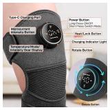 GOBOK 8 Modes Knee Massager with Heat - 20 Intensities Cordless Knee Brace for Arthritis Pain Relief, Muscle Relaxation & Joint Support - Ideal for Knee, Shoulder, Elbow - Gifts Idea (Gray)