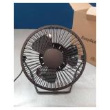 EasyAcc 6 Inch USB Desk Fan, Small USB Desk Fan, [Small Quiet Strong Airflow and 360Â° Rotating Personal Table Cooling Fan] USB Powered Portable Fan, 2 Speedï¼3.3~4.1 M/S Black (USB POWERED ONLY