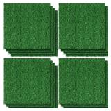 Nuanchu 12 Pieces 6 x 6 Inch Artificial Grass Square Mats Fake Grass Tiles Placemats Turf Patch Table Centerpieces Decor Rug for Crafts Miniature Garden Dollhouse DIY Party Indoor Outdoor, Green
