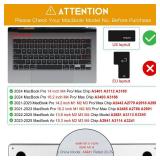 Premium Keyboard Cover Ultra Thin Protector Skin for 2025-2021 MacBook Pro 14 16 inch M4 M3 M2 M1 Pro/Max, MacBook Air 15\" 13.6\" M4 M3 M2 Chip A3241 A3114 A2941 A3240 A3113 A2681, Clear