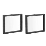 MECCANIXITY Floating Frame Display Holder Stand 3D Jewelry Display Box 5.51 x 5.51 x 0.79 inch Black for Ring Necklace Bracelet Earring Pack of 2
