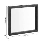 MECCANIXITY Floating Frame Display Holder Stand 3D Jewelry Display Box 5.51 x 5.51 x 0.79 inch Black for Ring Necklace Bracelet Earring Pack of 2
