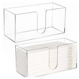 One Cracked ZAVOOS 2 Pack Acrylic Paper Towel Holder, Folded Countertop Z-fold C-fold Trifold Napkin Dispenser, Clear Hand Towel Storage Holder Tray for Bathroom, Kitchen, Restaurant