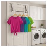 HOLDNâ STORAGE Over The Door Hanger - Foldable Rack Organizer for Hanging Clothes, Coats & Towels, Ideal for Dorm Rooms, Laundry, Bathrooms, Etc - Holds up to 35 LBs, Collapsible - Satin Nickel