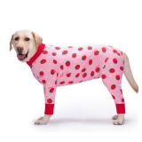 Dog Recovery Suit After Surgery Female Male, Medium Large Dog Neuter Shirt Cone Alternatives Prevent Licking Surgical Onesies (Strawberry, 3XL)