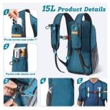 BECOJADDE 15L Small Hiking Backpack for Men Women Foldable Packable Back Pack Ultralight Hiking Daypack for Travel Camping Outdoor, Turquoise