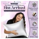 DECOLURE 100% Pure Mulberry Silk Pillow Case Standard Size â Highest Grade 30 Momme 6A+, Luxuriously Soft & Cooling Silk Pillowcase for Hair & Skin, Hypoallergenic, Breathable, Hidden Zipper (Whi