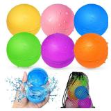 6 Pcs Reusable Water Balloons, Pool Beach Water Toys for Boys and Girls, Summer Toys for Kids Ages 3-12, Magnetic Water Ball for Outdoor Activities