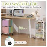 Sbanmao Rolling File Cart with 2 Storage Drawers,Under Desk Storage Cart,Hanging File Folder Organizer with Wheels, Filing Cabinet Mobile Printer Stand Utility Craft Cart for Home Office,White