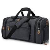 Gonex Canvas Duffle Bag 60L Travel Duffel Overnight Weekend Bag with Shoe Compartment (Dark Gray)