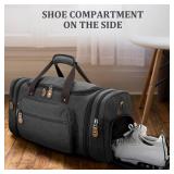Gonex Canvas Duffle Bag 60L Travel Duffel Overnight Weekend Bag with Shoe Compartment (Dark Gray)