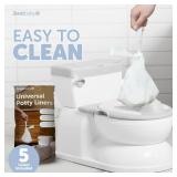 Real Feel 2-in-1 Potty with Wipes Storage, Flushing Sounds & Disposable Liners - Realistic Toilet - Easy to Clean & Assemble - Jool Baby (Gray)