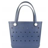 Uwyriwooq Tote Bag, Original Large EVA Bag for Women, Beach Bag Waterproof Sand-proof, Rubber Tote Bag for Beach Pool Boat Gym (Dark Blue)