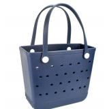 Uwyriwooq Tote Bag, Original Large EVA Bag for Women, Beach Bag Waterproof Sand-proof, Rubber Tote Bag for Beach Pool Boat Gym (Dark Blue)