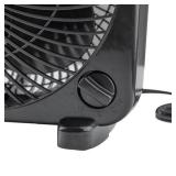 Comfort Zone Box Fan, 9 inch Portable Desk fan, Quiet 3 Speed Mini Fan for Bedroom, Electric Bedside Table Fan, Black