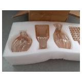 Hewory Small Glass Vases for Flowers: Set of 4 Mini Bud Vases for Tables Centerpieces - Vintage Flower Vase for Wedding Party Home Decor(Champagne Rose Gold)