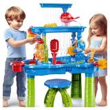 NIPLOOOW Water Table for Toddlers 3-5, 3-Tier Kids Sand Water Table, Sand and WaterActivity Sensory Tables Summer Outdoor Toys Beach Toys for Outside Backyard for Kids Toddlers Age 3 4 5 6 7 8