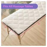 Double-Sided Massage Table Pad, Plush Fleece and Microfiber Cover, Soft Massage Bed Topper and Spa Cover, Ideal Table Accessories, 76\"x34\", White