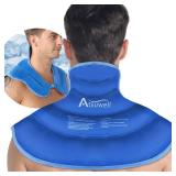 Atsuwell Ice Pack for Neck and Shoulders Cold Compression, Shoulder Ice Packs Reusable Gel Pack, Large Upper Back Cold Pack Wrap for Neck, Shoulder, Hip, Blue